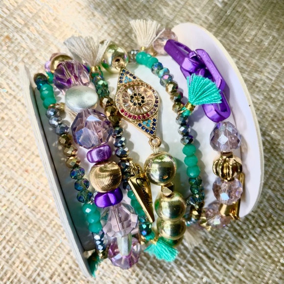 Erimish Bracelets ⭐️ Brand New Carnival LOLLIPOP STACK- NEW CONDITION - STRETCH - Picture 3 of 9